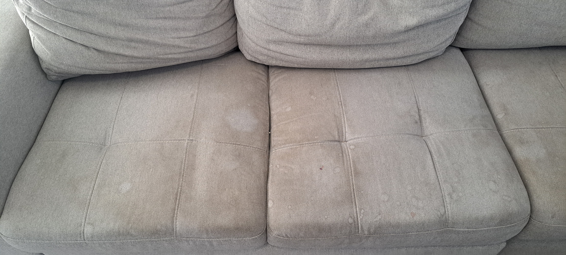 Sectional sofa before cleaning